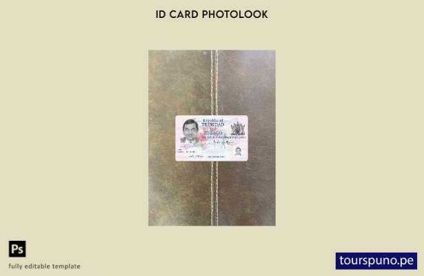 Plantilla FRONTAL lista para imprimir tarjeta de identificación de Trinidad y To